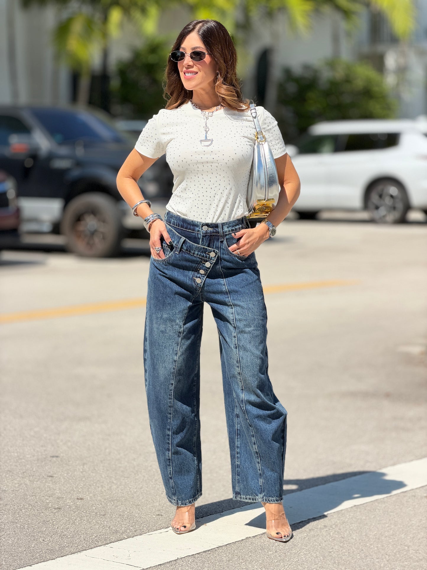 25045 Daz Dark Denim Crossed Jeans