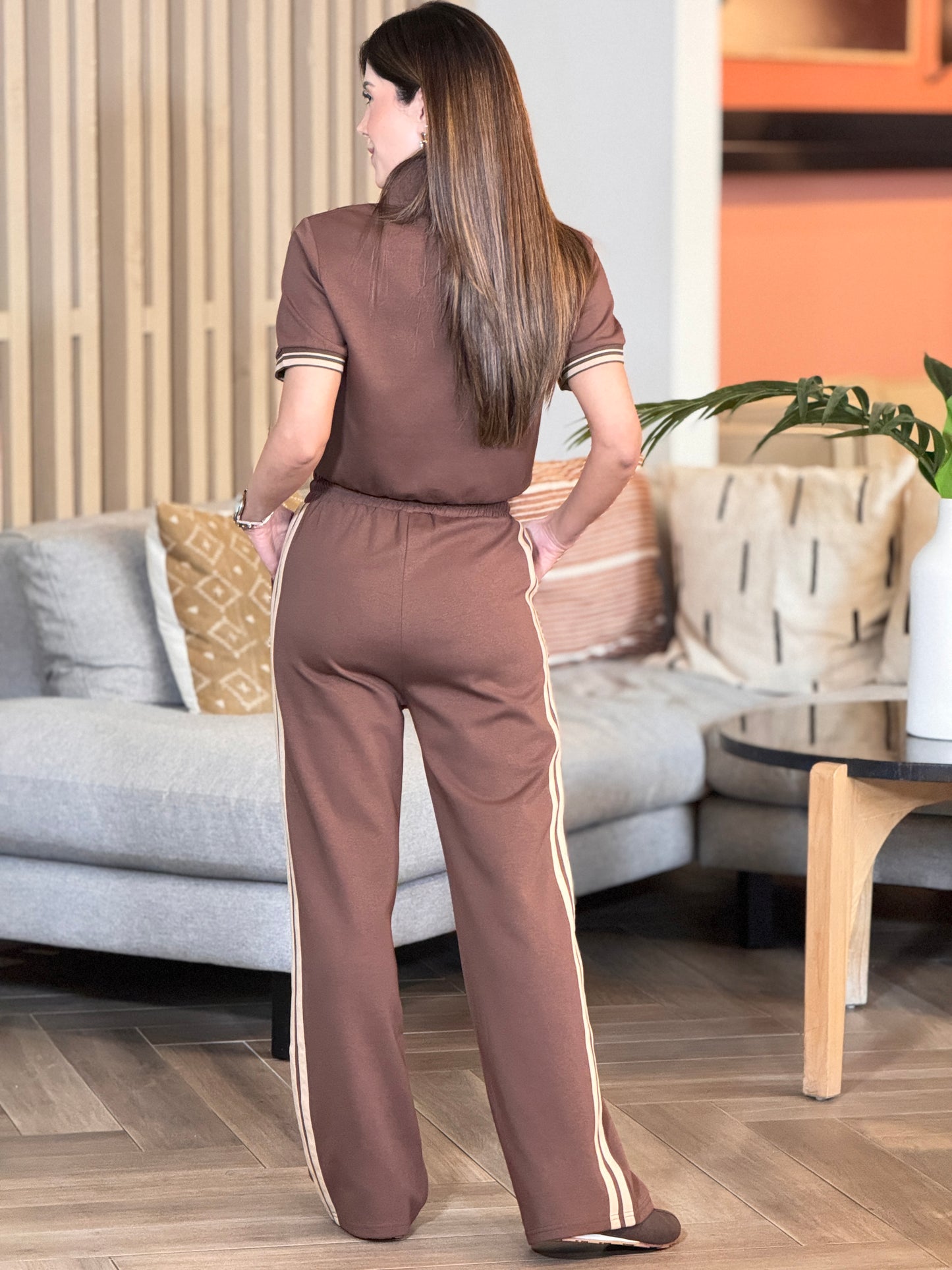 Cece Brown Lines Sport Set