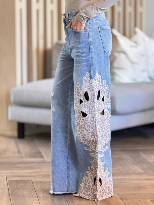Itoo Denim/Cheetah Print Jeans