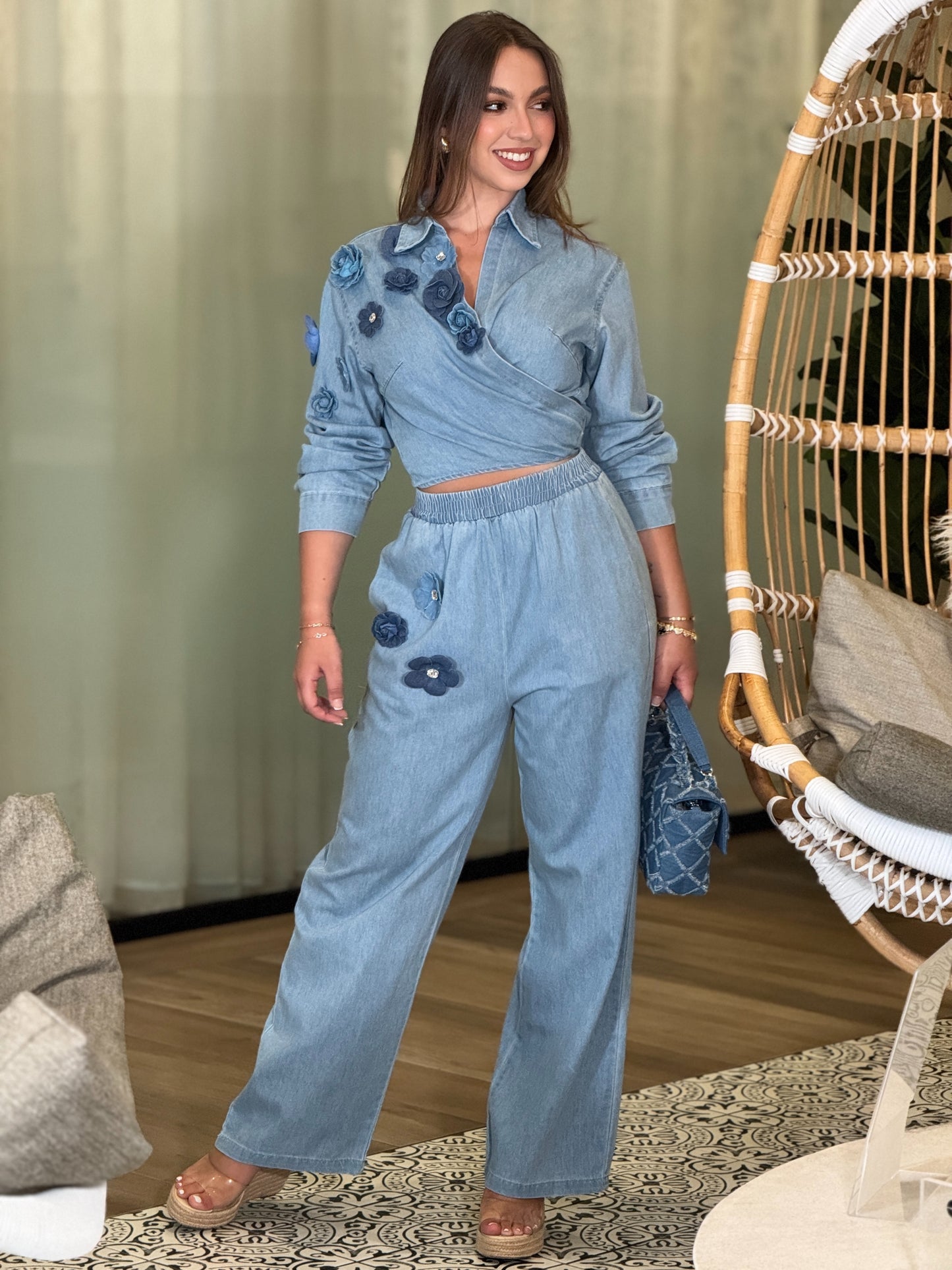 Gaia Denim 3D Flower Set