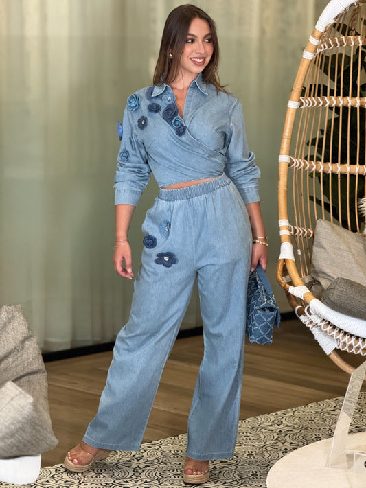 Gaia Denim 3D Flower Set