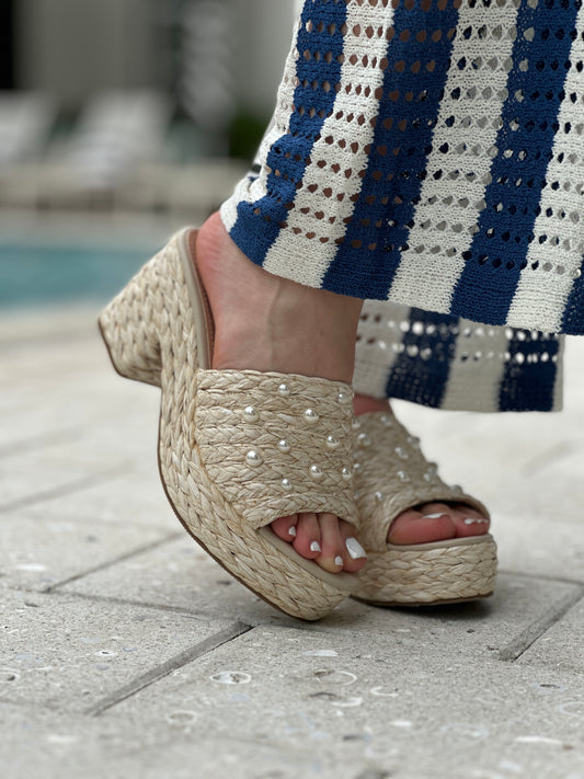 Mia Raffia Pearl Shoes
