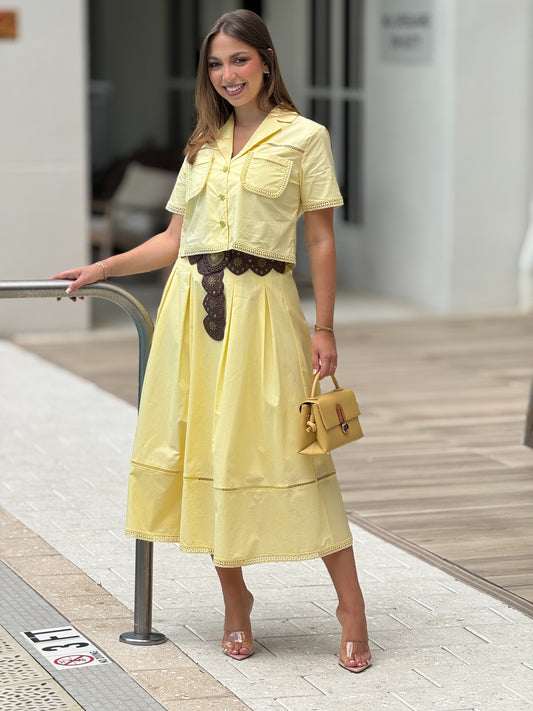 Rosetta Yellow Skirt Set