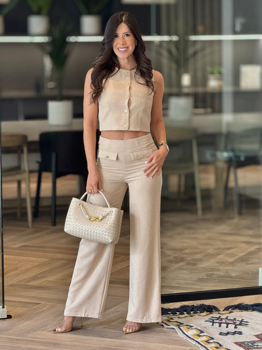 Editte Beige Vest Set