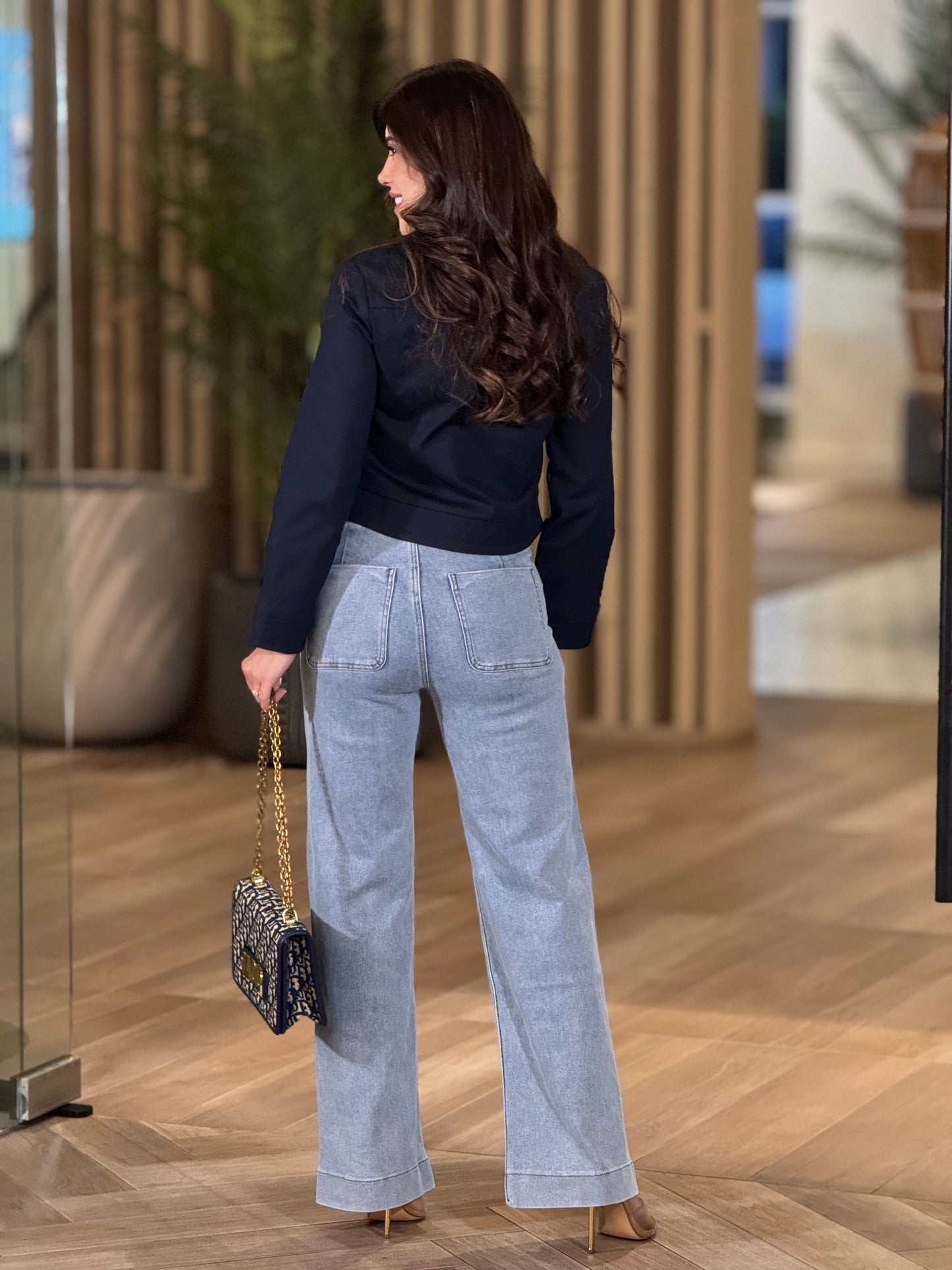 Fifty Navy/White Collar Jacket Top