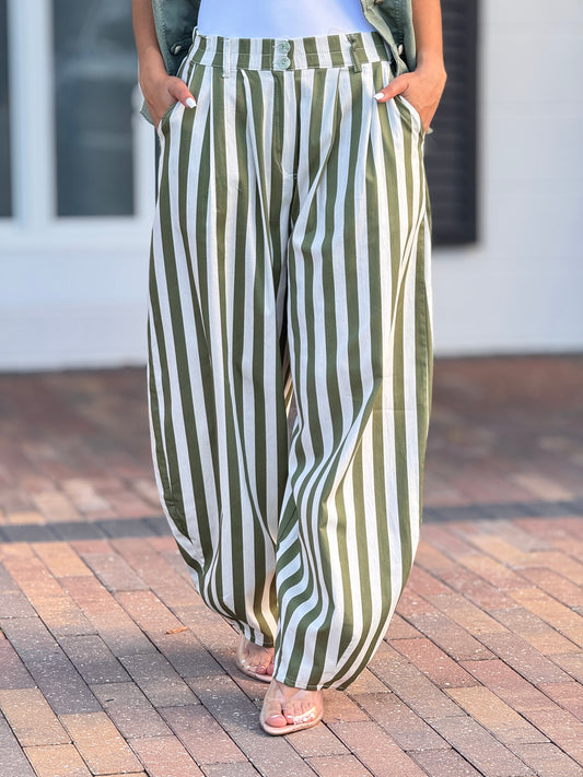 Italy Green Lines Joggers Pants
