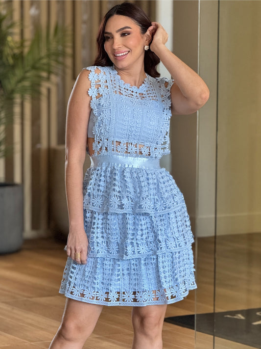 Vogue Blue Lace Dress