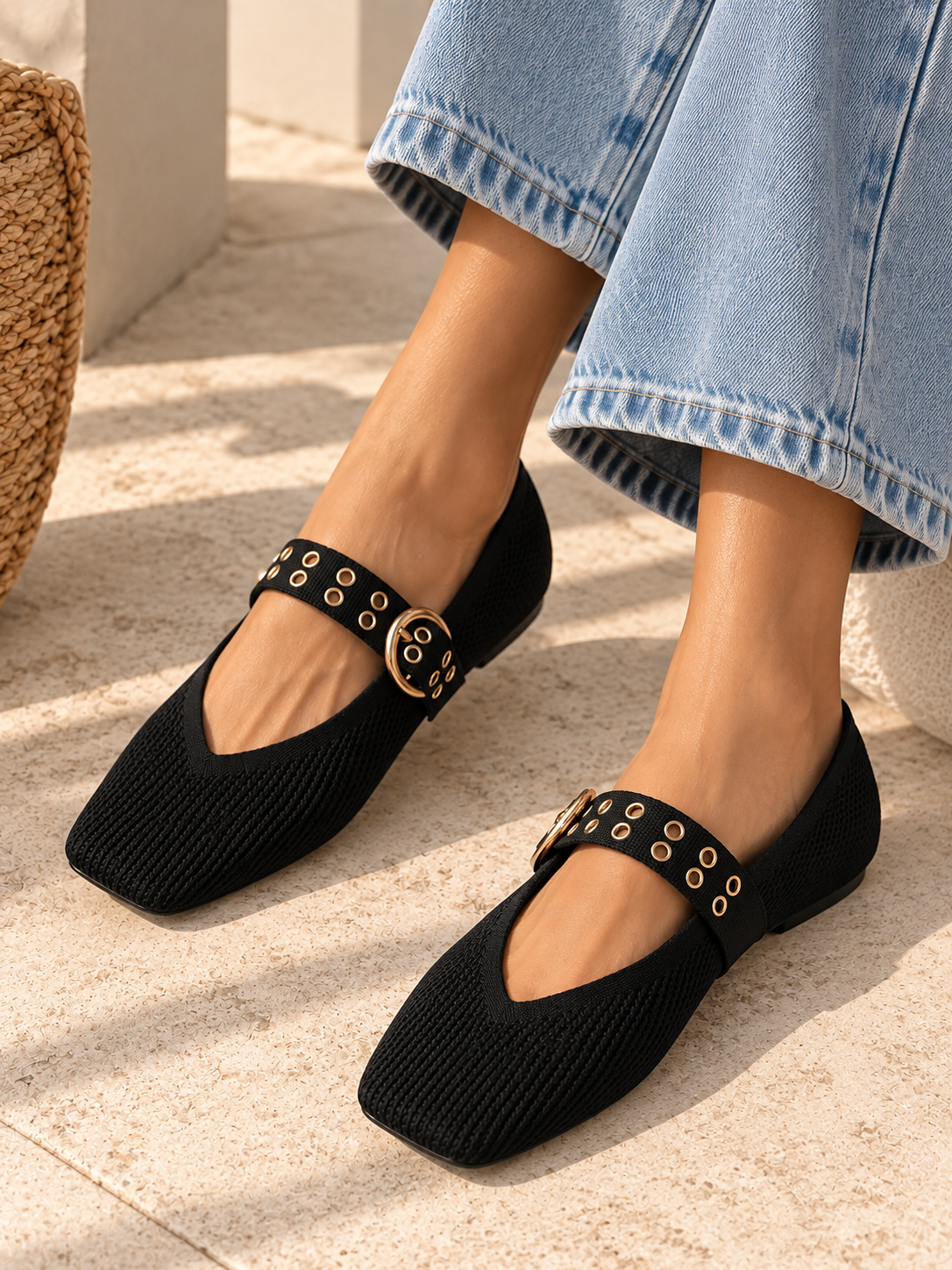 Fenton Black Ballerina Flats