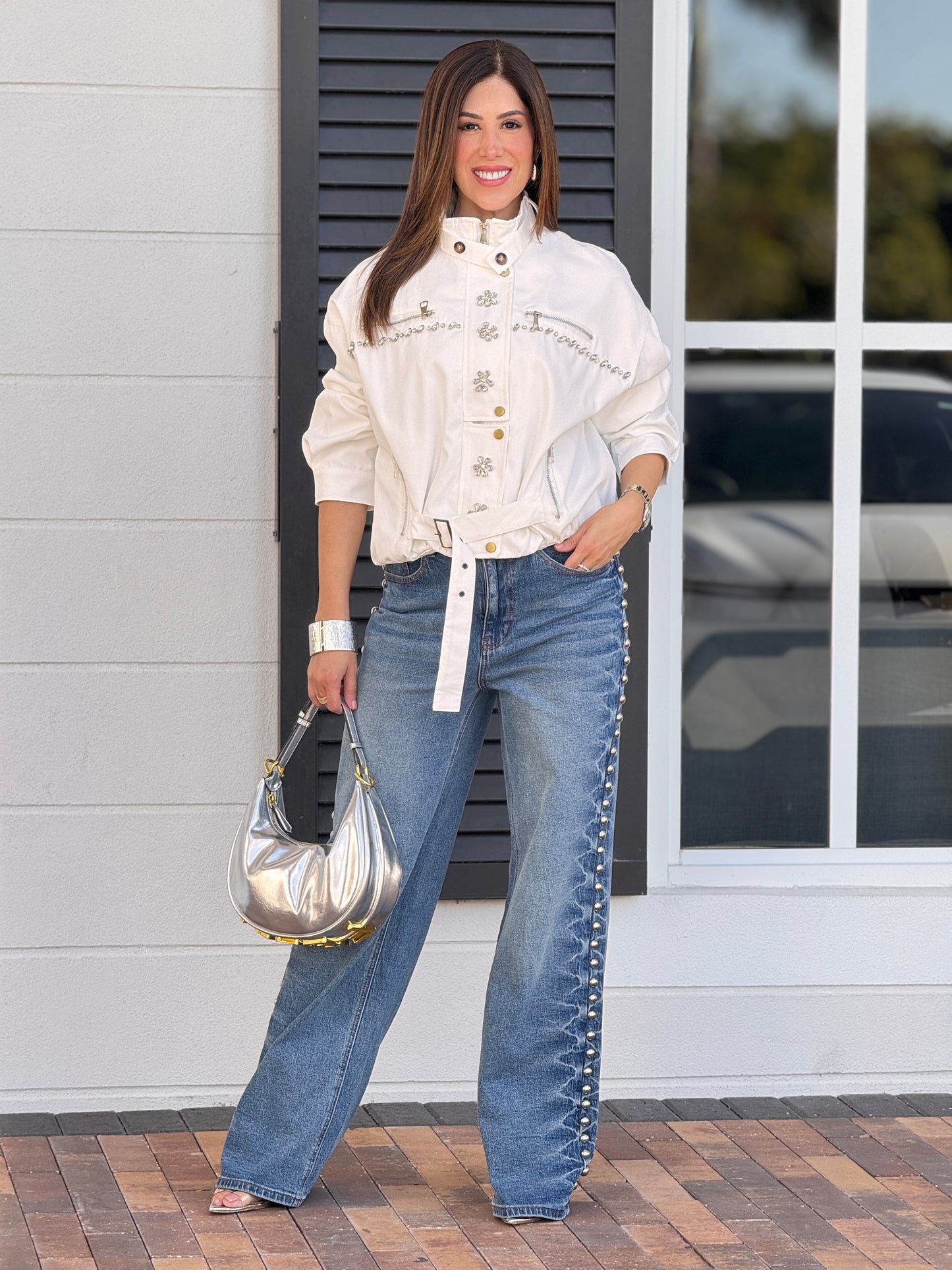 Rivera Side Silver Spheres Jeans