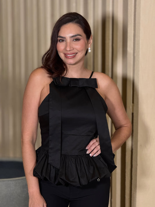 Lisbeth Black Peplum Top