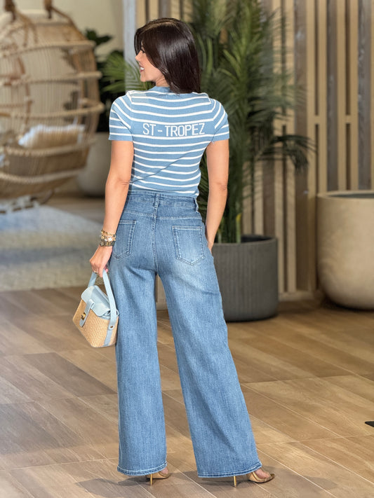 Dory Blue Lines Top