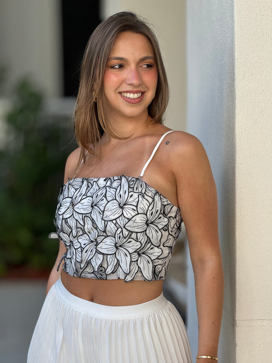 Rose White/Black Top