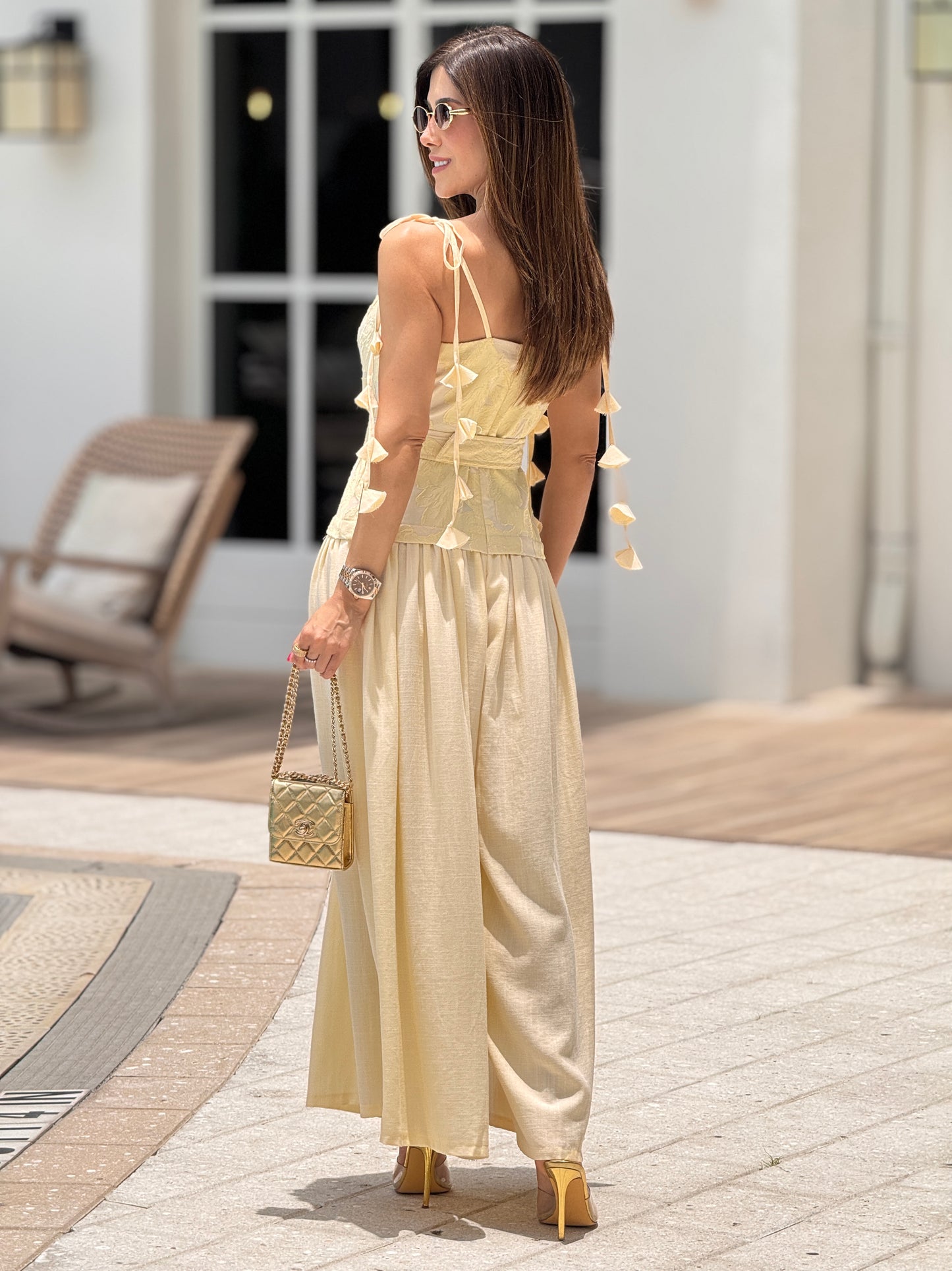 Voguish Yellow Lace Jumpsuit