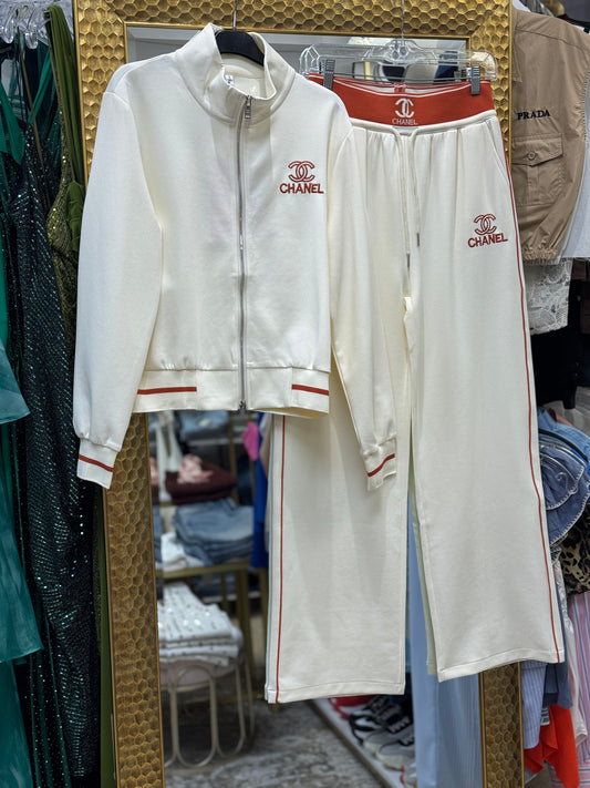 Cece Yvory/orange Sport Set