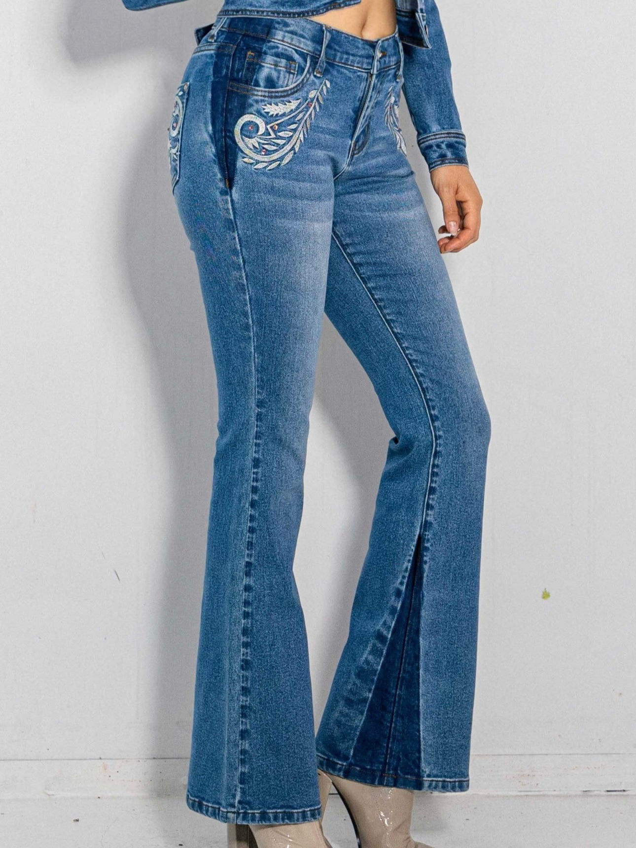 Western Denim Embroidery Jeans