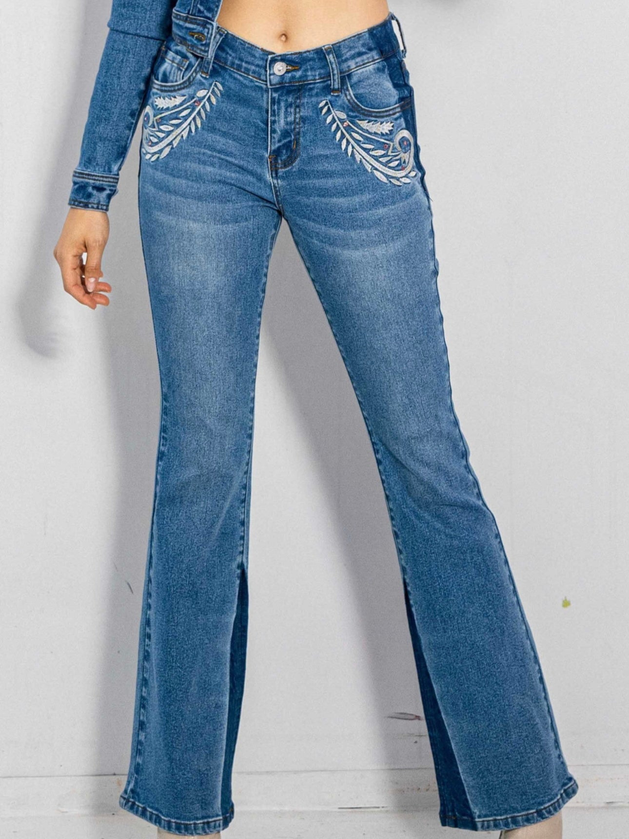 Western Denim Embroidery Jeans