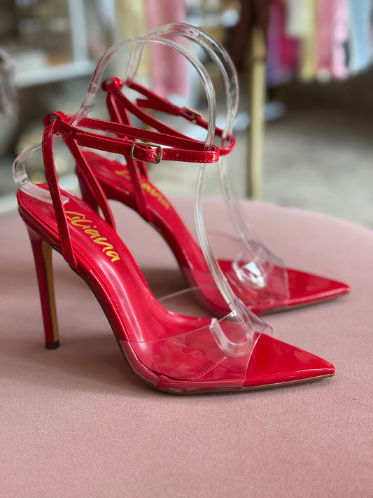 Liliana Red Clear Sandals
