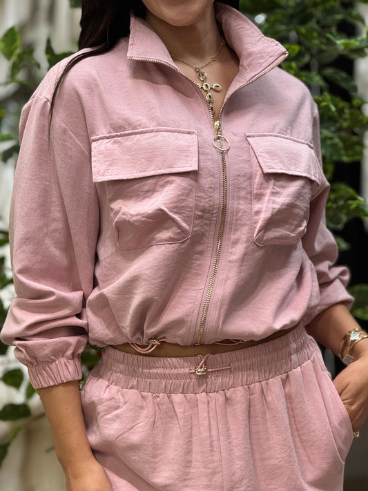 Fabiana Pink Satin Set