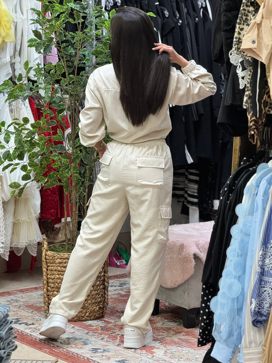 Fabiana Beige Satin Set
