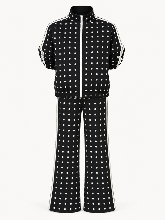 Italy Black/White Polka Dots Sport Set