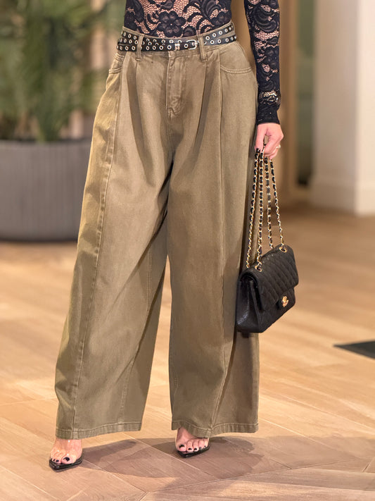 Dary Green + Belt Jeans