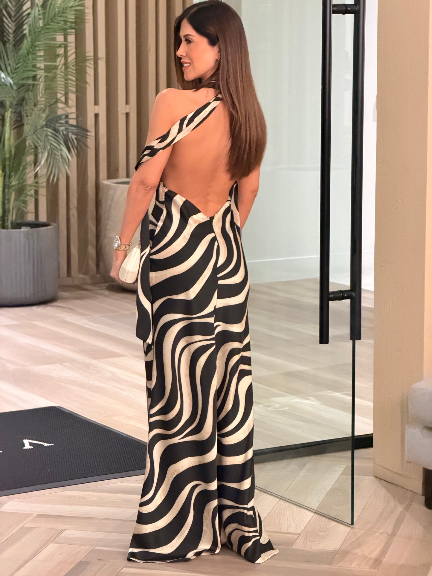 Luxxie Zebra Print Maxi Dress