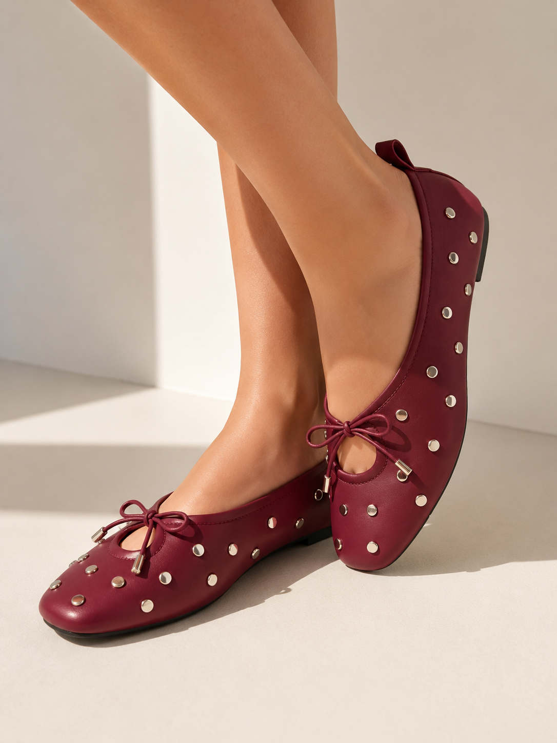 Shana Burgundy Suede Remaches Shoes
