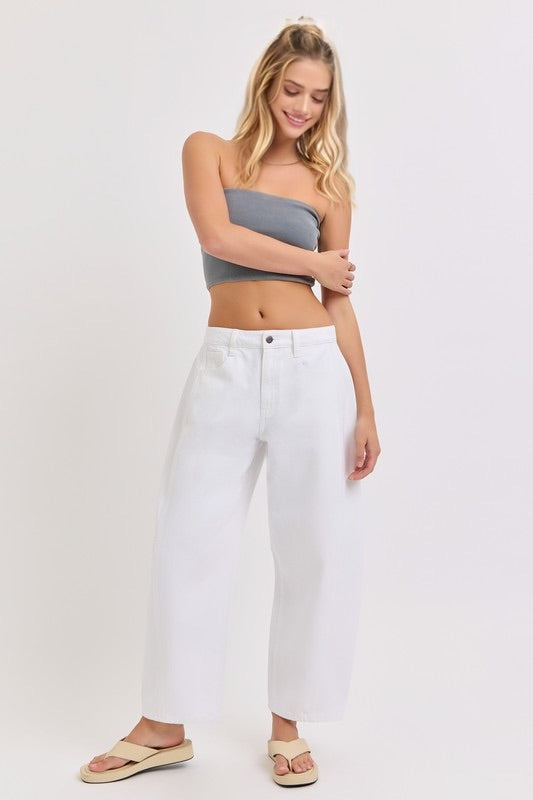 Cielito White Barrel Jeans