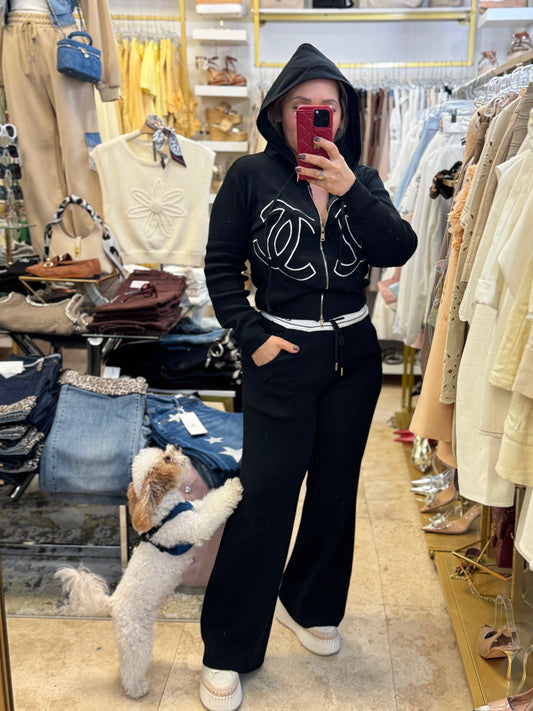 Cece Black Knitted Sport Set