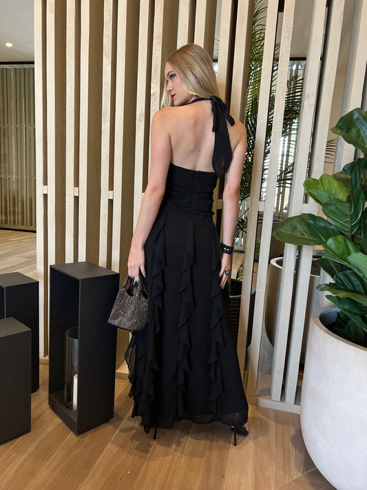 Ruby Black Ruffle Dress