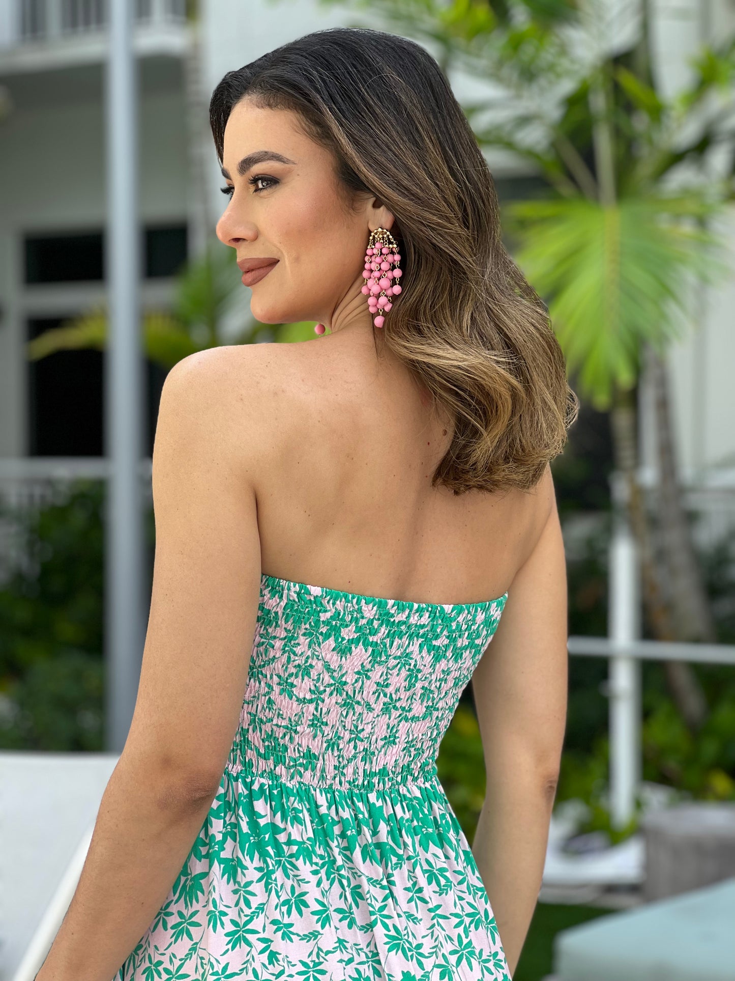 Gianne Green/Pink Floral Dress