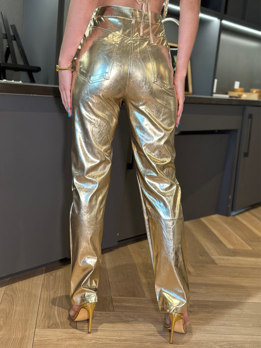 Leonor Gold Metallic Pants