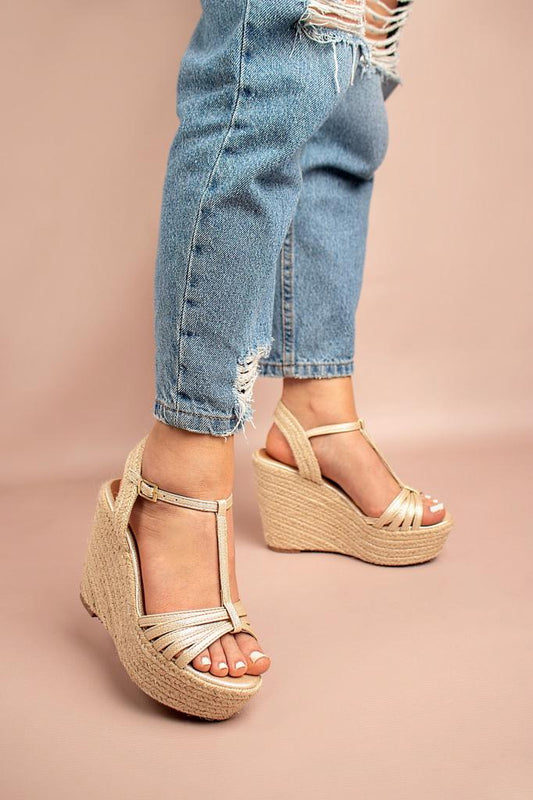 Pippa Gold Wedges
